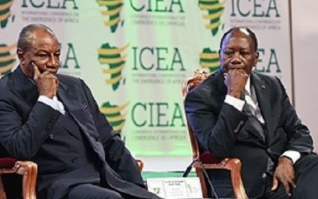 Alassane Ouattara et Alpha Condé de la Guinée