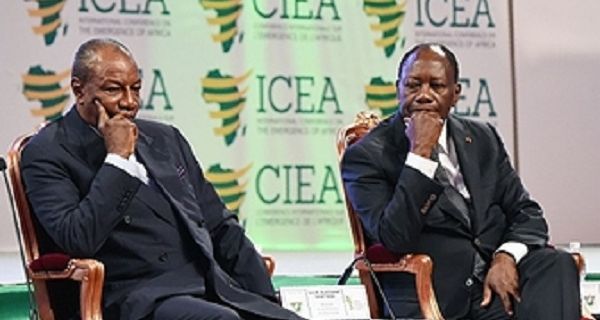Alassane Ouattara et Alpha Condé de la Guinée