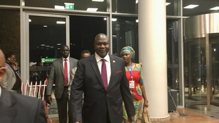 ex-rebelle sud-soudanais -Riek Machar au siège de l’Union africaine (Addis-Abeba, Éthiopie), le 8 février 2020