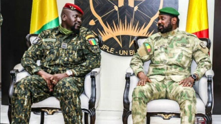 62e anniversaire de l’indépendance du Mali : le Président de la Transition Assimi Goïta a accueilli Mamady DOUMBOUYA de la Guinée