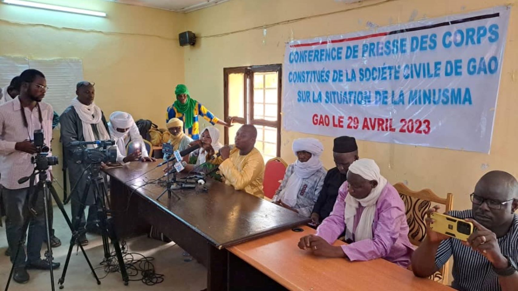 Déclaration des corps constitués de la société civile de Gao a l’issue de la conférence de presse sur le maintien de la Minusma au Mali , de ce samedi 29 avril 2023